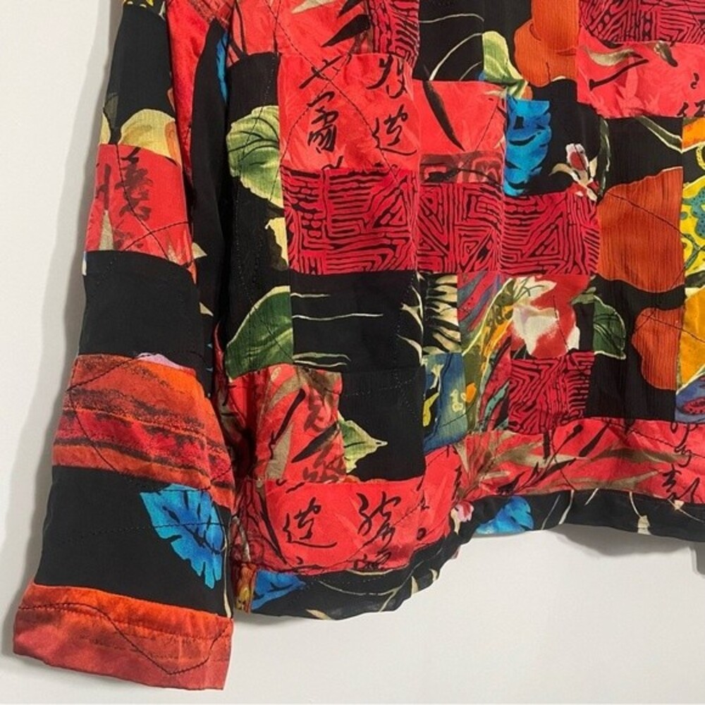 Chico's Silk Boho Patchwork Embroidered Open Fron… - image 8